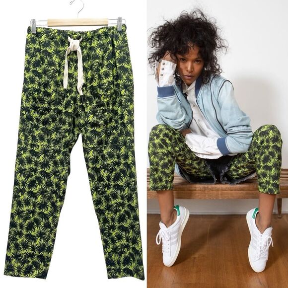 NWT Sandrine Rose x Free People The Havana Bush Pant Green & Black Size Small - Picture 1 of 13